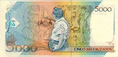 Reverso de 5.000 cruzados (1988) - 1986-1988 Cruzados