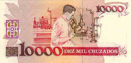 Reverso de 10.000 cruzados (1988) - 1986-1988 Cruzados