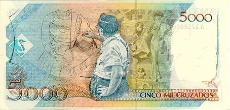 Reverso de 5 cruzados novos (1989) - 1989-1990 Cruzados Novos