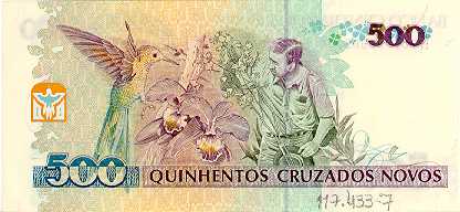 Reverso de 500 cruzados novos (1990) - 1989-1990 Cruzados Novos
