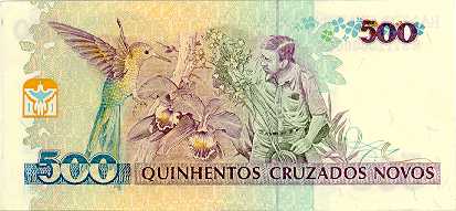 Reverso de 500 cruzeiros (1990) - 1990-1993 Cruzeiros, 3ª. vez