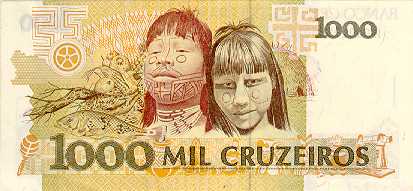 Reverso de 1.000 cruzeiros (1990-1991) - 1990-1993 Cruzeiros, 3ª. vez