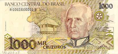 1.000 cruzeiros (1990-1991) - 1990-1993 Cruzeiros, 3ª. vez