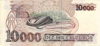 Reverso de 10.000 cruzeiros (1991-1993) - 1990-1993 Cruzeiros, 3ª. vez
