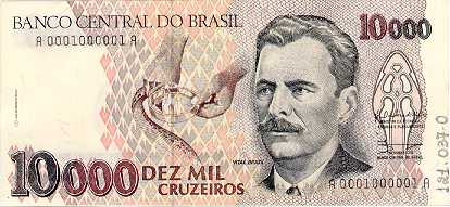 10.000 cruzeiros (1991-1993) - 1990-1993 Cruzeiros, 3ª. vez