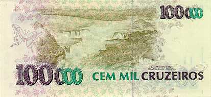 Reverso de 100 cruzeiros reais (1993) - 1993-1994 Cruzeiros Reais