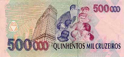 Reverso de 500 cruzeiros reais (1993) - 1993-1994 Cruzeiros Reais