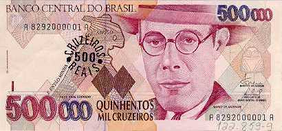 Anverso de 500 cruzeiros reais (1993) - 1993-1994 Cruzeiros Reais