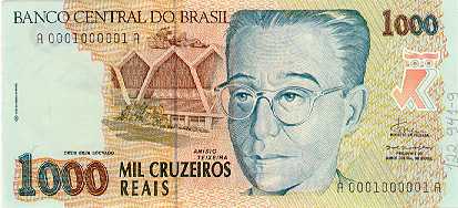 Anverso de 1.000 cruzeiros reais (1993) - 1993-1994 Cruzeiros Reais