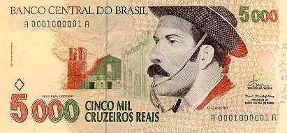 Anverso de 5.000 cruzeiros reais (1993) - 1993-1994 Cruzeiros Reais