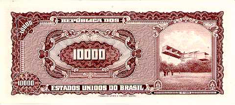 Reverso de 10 cruzeiros novos (1967) - 1967-1967 Cruzeiros Novos, Cruzeiros carimbados