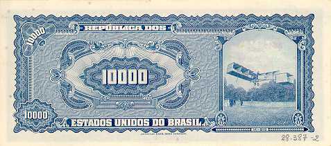 Reverso de 10 cruzeiros novos (1966-1967) - 1967-1967 Cruzeiros Novos, Cruzeiros carimbados