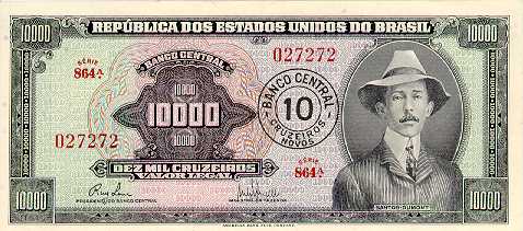 Anverso de 10 cruzeiros novos (1966-1967) - 1967-1967 Cruzeiros Novos, Cruzeiros carimbados