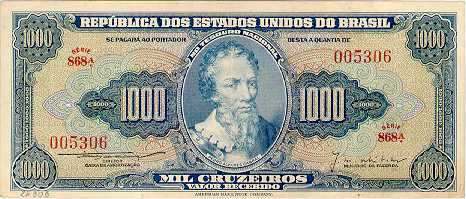 Anverso de 1.000 cruzeiros (1953-1959) - 1943-1968 Cruzeiros, American Bank Note
