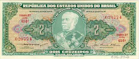 Anverso de 2 cruzeiros (1956-1958) - 1948-1968 Cruzeiros, Thomas de la Rue
