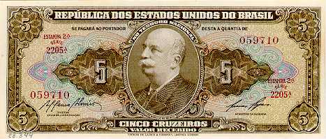 Anverso de 5 cruzeiros (1953-1959) - 1948-1968 Cruzeiros, Thomas de la Rue