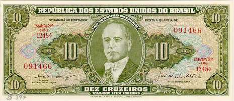 Anverso de 10 cruzeiros (1953-1960) - 1948-1968 Cruzeiros, Thomas de la Rue