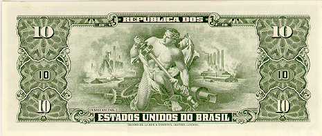 Reverso de 10 cruzeiros (1953-1960) - 1948-1968 Cruzeiros, Thomas de la Rue