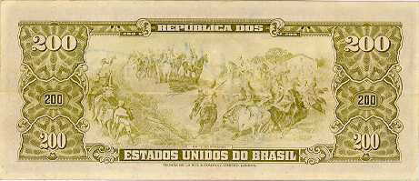 Reverso de 200 cruzeiros (1949) - 1948-1968 Cruzeiros, Thomas de la Rue