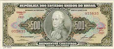 Anverso de 500 cruzeiros (1955-1960) - 1948-1968 Cruzeiros, Thomas de la Rue