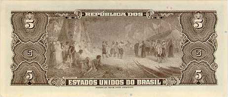 Reverso de 5 cruzeiros (1943) - 1943-1968 Cruzeiros, American Bank Note