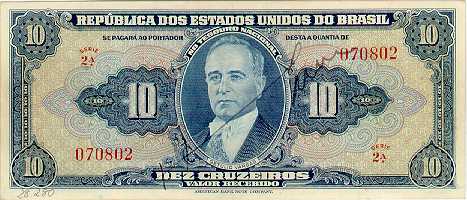 Anverso de 10 cruzeiros (1943) - 1943-1968 Cruzeiros, American Bank Note