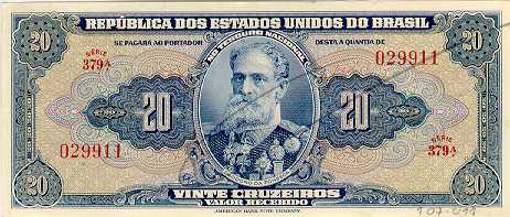 Anverso de 20 cruzeiros (1943) - 1943-1968 Cruzeiros, American Bank Note