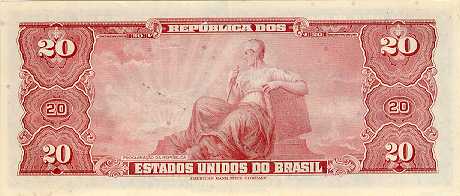 Reverso de 20 cruzeiros (1943) - 1943-1968 Cruzeiros, American Bank Note