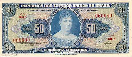 Anverso de 50 cruzeiros (1956-1959) - 1943-1968 Cruzeiros, American Bank Note