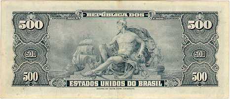 Reverso de 500 cruzeiros (1943) - 1943-1968 Cruzeiros, American Bank Note