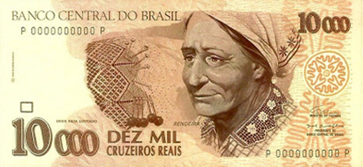 Anverso de 10.000 cruzeiros reais (1994) - 1993-1994 Cruzeiros Reais