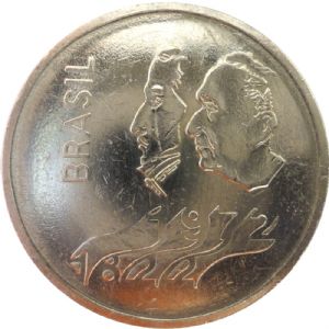 Anverso Cr$ 1,00-Comemorativa do sesquicentenário da Independência do Brasil - 1822-1972