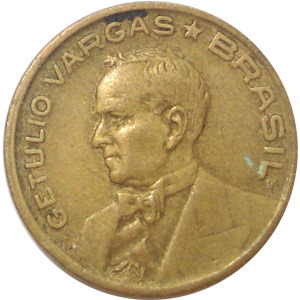Anverso de 10 centavos de cruzeiro (1943-1947) - 1942-1956 Cruzeiros, série Vargas