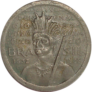 Anverso de 100 réis (1932-1932) - 1932-1932 400 anos de colonização - Vicentinas