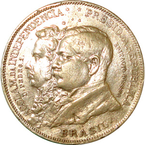 Anverso de 2 mil-réis (1922) - 1922-1922 100 anos da Independência