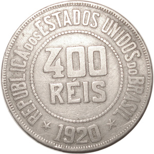 Anverso de 400 réis (1918-1935) - 1918-1935 Níqueis
