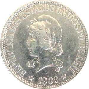 Anverso de 1 mil-réis (1906-1912) - 1906-1912 Peso em gramas