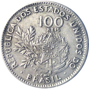 Anverso de 100 réis (1901) - 1901-1901 Data em algarismos romanos
