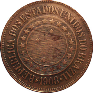 Anverso de 40 réis (1889-1912) - 1889-1922 República