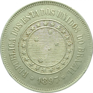 Anverso de 100 réis (1889-1900) - 1889-1922 República