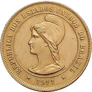 Anverso de 10 mil-réis (1889-1922) - 1889-1922 República