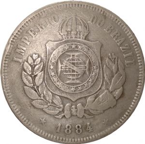 Anverso de 200 réis (1871-1884) - 1868-1889 3º. Sistema Monetário - Bronze e Níquel