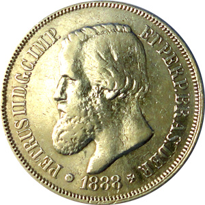 Anverso de 500 réis (1876-1889) - 1876-1889 3º. Sistema Monetário, 4º. Tipo - Prata