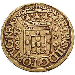 Anverso R 2$000-Legenda usual PORTVG. REX.