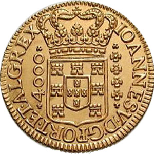Anverso de 4.000 réis (1714-1727) - 1714-1727 Casa da Moeda da Bahia - Ouro