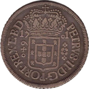 Anverso R 640-2 patacas de Pernambuco - REX E B D