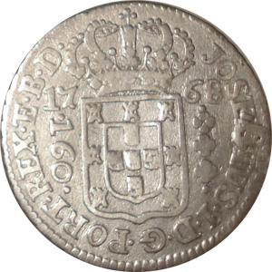 Anverso de 160 réis (1768) - 1752-1776 Casa da Moeda de Lisboa - Prata