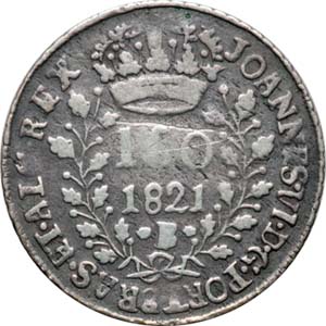 Anverso de 160 réis (1821) - 1819-1822 Patacas, Casa da Moeda da Bahia - Prata