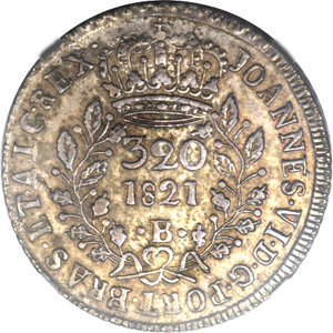 Anverso de 320 réis (1821) - 1819-1822 Patacas, Casa da Moeda da Bahia - Prata