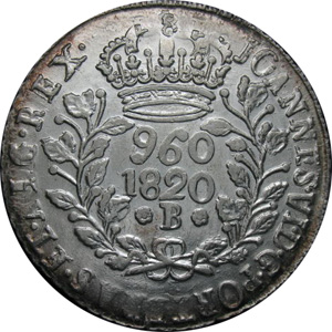 Anverso de 960 réis (1819-1822) - 1819-1822 Patacas, Casa da Moeda da Bahia - Prata